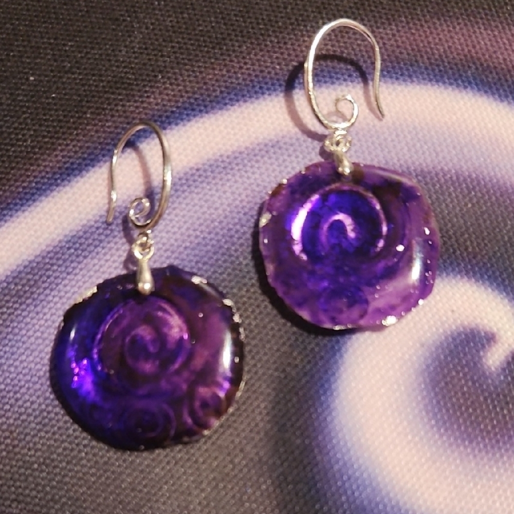 ๐ฃPurple Swirl Earrings๐ฃ